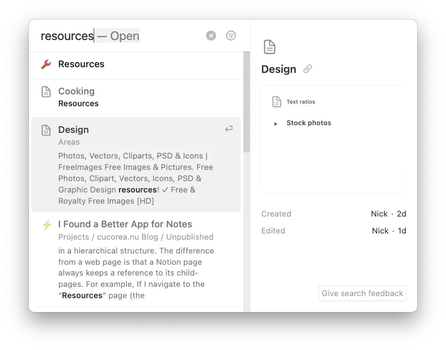 Notion Spotlight Search
